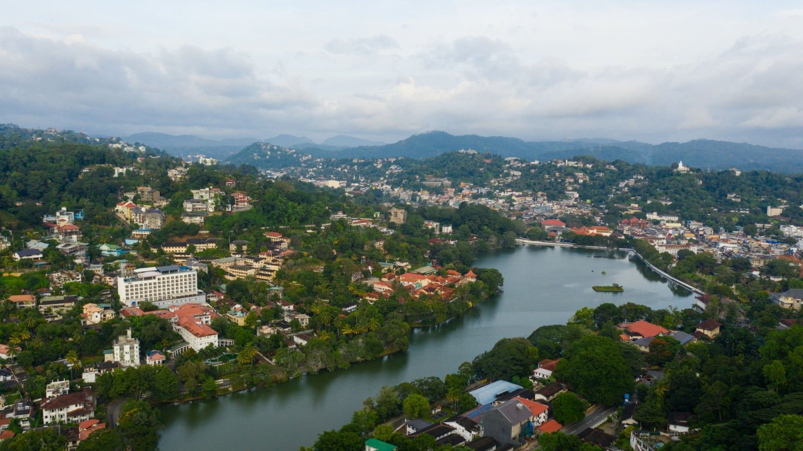 Aerial view of Kandy, Sri Lanka